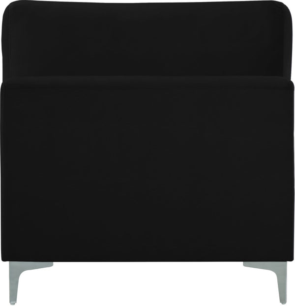 Julia Velvet / Engineered Wood / Metal / Foam Contemporary Black Velvet Modular Armless Chair - 33.5" W x 37.5" D x 33" H