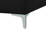 Julia Velvet / Engineered Wood / Metal / Foam Contemporary Black Velvet Modular Armless Chair - 33.5" W x 37.5" D x 33" H