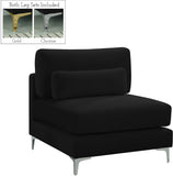 Julia Velvet / Engineered Wood / Metal / Foam Contemporary Black Velvet Modular Armless Chair - 33.5" W x 37.5" D x 33" H