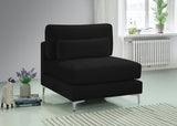 Julia Velvet / Engineered Wood / Metal / Foam Contemporary Black Velvet Modular Armless Chair - 33.5" W x 37.5" D x 33" H