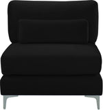 Julia Velvet / Engineered Wood / Metal / Foam Contemporary Black Velvet Modular Armless Chair - 33.5" W x 37.5" D x 33" H