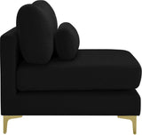 Julia Velvet / Engineered Wood / Metal / Foam Contemporary Black Velvet Modular Armless Chair - 33.5" W x 37.5" D x 33" H