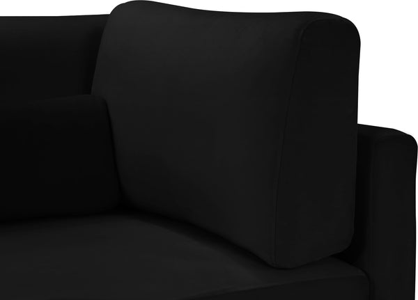 Julia Velvet / Engineered Wood / Metal / Foam Contemporary Black Velvet Modular Corner Chair - 37.5" W x 37.5" D x 33" H