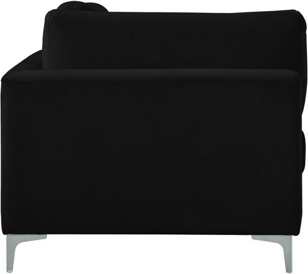 Julia Velvet / Engineered Wood / Metal / Foam Contemporary Black Velvet Modular Corner Chair - 37.5" W x 37.5" D x 33" H