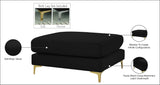 Julia Velvet / Engineered Wood / Metal / Foam Contemporary Black Velvet Modular Ottoman - 35" W x 39.5" D x 19" H