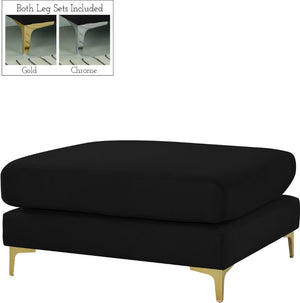 Julia Velvet / Engineered Wood / Metal / Foam Contemporary Black Velvet Modular Ottoman - 35" W x 39.5" D x 19" H