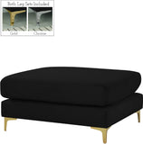 Julia Velvet / Engineered Wood / Metal / Foam Contemporary Black Velvet Modular Ottoman - 35" W x 39.5" D x 19" H