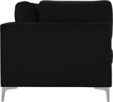 Julia Velvet / Engineered Wood / Metal / Foam Contemporary Black Velvet Modular Sofa (3 Boxes) - 108.5" W x 37.5" D x 33" H