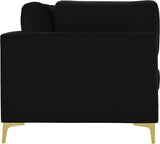 Julia Velvet / Engineered Wood / Metal / Foam Contemporary Black Velvet Modular Sofa (4 Boxes) - 142" W x 37.5" D x 33" H