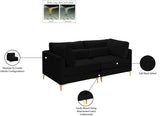 Julia Velvet / Engineered Wood / Metal / Foam Contemporary Black Velvet Modular Sofa - 75" W x 37.5" D x 33" H