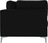 Julia Velvet / Engineered Wood / Metal / Foam Contemporary Black Velvet Modular Sofa - 75" W x 37.5" D x 33" H