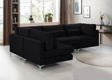 Julia Velvet / Engineered Wood / Metal / Foam Contemporary Black Velvet Modular Sectional (4 Boxes) - 108.5" W x 71" D x 33" H