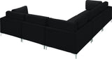 Julia Velvet / Engineered Wood / Metal / Foam Contemporary Black Velvet Modular Sectional (5 Boxes) - 108.5" W x 112.5" D x 33" H