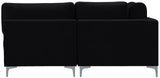 Julia Velvet / Engineered Wood / Metal / Foam Contemporary Black Velvet Modular Sectional (5 Boxes) - 142" W x 71" D x 33" H"