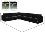 Julia Velvet / Engineered Wood / Metal / Foam Contemporary Black Velvet Modular Sectional (6 Boxes) - 142" W x 112.5" D x 33" H