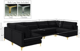 Julia Velvet / Engineered Wood / Metal / Foam Contemporary Black Velvet Modular Sectional (6 Boxes) - 142" W x 71" D x 33" H