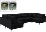 Julia Velvet / Engineered Wood / Metal / Foam Contemporary Black Velvet Modular Sectional (6 Boxes) - 142" W x 71" D x 33" H