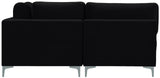 Julia Velvet / Engineered Wood / Metal / Foam Contemporary Black Velvet Modular Sectional (6 Boxes) - 142" W x 71" D x 33" H