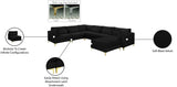 Julia Velvet / Engineered Wood / Metal / Foam Contemporary Black Velvet Modular Sectional (7 Boxes) - 142" W x 112.5" D x 33" H