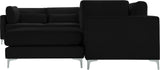 Julia Velvet / Engineered Wood / Metal / Foam Contemporary Black Velvet Modular Sectional (7 Boxes) - 142" W x 112.5" D x 33" H