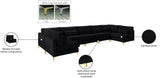 Julia Velvet / Engineered Wood / Metal / Foam Contemporary Black Velvet Modular Sectional (7 Boxes) - 175.5" W x 71" D x 33" H