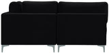 Julia Velvet / Engineered Wood / Metal / Foam Contemporary Black Velvet Modular Sectional (7 Boxes) - 175.5" W x 71" D x 33" H