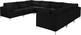 Julia Velvet / Engineered Wood / Metal / Foam Contemporary Black Velvet Modular Sectional (8 Boxes) - 142" W x 112.5" D x 33" H