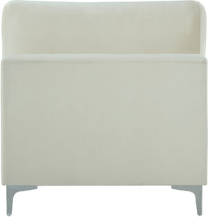 Julia Velvet / Engineered Wood / Metal / Foam Contemporary Cream Velvet Modular Armless Chair - 33.5" W x 37.5" D x 33" H