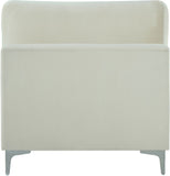 Julia Velvet / Engineered Wood / Metal / Foam Contemporary Cream Velvet Modular Armless Chair - 33.5" W x 37.5" D x 33" H