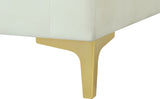 Julia Velvet / Engineered Wood / Metal / Foam Contemporary Cream Velvet Modular Armless Chair - 33.5" W x 37.5" D x 33" H