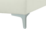 Julia Velvet / Engineered Wood / Metal / Foam Contemporary Cream Velvet Modular Armless Chair - 33.5" W x 37.5" D x 33" H