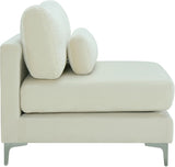 Julia Velvet / Engineered Wood / Metal / Foam Contemporary Cream Velvet Modular Armless Chair - 33.5" W x 37.5" D x 33" H