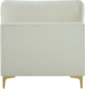 Julia Velvet / Engineered Wood / Metal / Foam Contemporary Cream Velvet Modular Armless Chair - 33.5" W x 37.5" D x 33" H