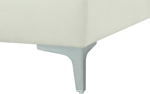 Julia Velvet / Engineered Wood / Metal / Foam Contemporary Cream Velvet Modular Corner Chair - 37.5" W x 37.5" D x 33" H