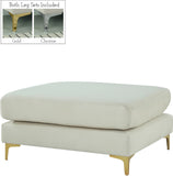 Julia Velvet / Engineered Wood / Metal / Foam Contemporary Cream Velvet Modular Ottoman - 35" W x 39.5" D x 19" H