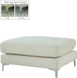 Julia Velvet / Engineered Wood / Metal / Foam Contemporary Cream Velvet Modular Ottoman - 35" W x 39.5" D x 19" H