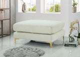 Julia Velvet / Engineered Wood / Metal / Foam Contemporary Cream Velvet Modular Ottoman - 35" W x 39.5" D x 19" H