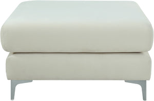 Julia Velvet / Engineered Wood / Metal / Foam Contemporary Cream Velvet Modular Ottoman - 35" W x 39.5" D x 19" H