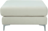 Julia Velvet / Engineered Wood / Metal / Foam Contemporary Cream Velvet Modular Ottoman - 35" W x 39.5" D x 19" H