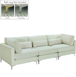 Julia Velvet / Engineered Wood / Metal / Foam Contemporary Cream Velvet Modular Sofa (3 Boxes) - 108.5" W x 37.5" D x 33" H