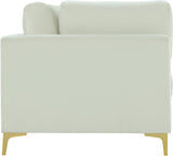 Julia Velvet / Engineered Wood / Metal / Foam Contemporary Cream Velvet Modular Sofa (3 Boxes) - 108.5" W x 37.5" D x 33" H