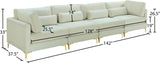 Julia Velvet / Engineered Wood / Metal / Foam Contemporary Cream Velvet Modular Sofa (4 Boxes) - 142" W x 37.5" D x 33" H