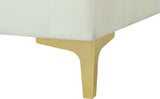 Julia Velvet / Engineered Wood / Metal / Foam Contemporary Cream Velvet Modular Sofa (4 Boxes) - 142" W x 37.5" D x 33" H