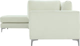 Julia Velvet / Engineered Wood / Metal / Foam Contemporary Cream Velvet Modular Sectional (4 Boxes) - 108.5" W x 77" D x 33" H