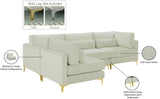 Julia Velvet / Engineered Wood / Metal / Foam Contemporary Cream Velvet Modular Sectional (4 Boxes) - 108.5" W x 71" D x 33" H