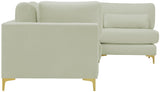 Julia Velvet / Engineered Wood / Metal / Foam Contemporary Cream Velvet Modular Sectional (4 Boxes) - 108.5" W x 71" D x 33" H