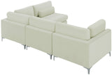 Julia Velvet / Engineered Wood / Metal / Foam Contemporary Cream Velvet Modular Sectional (4 Boxes) - 108.5" W x 71" D x 33" H