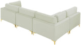 Julia Velvet / Engineered Wood / Metal / Foam Contemporary Cream Velvet Modular Sectional (4 Boxes) - 108.5" W x 71" D x 33" H