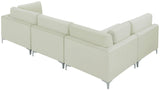 Julia Velvet / Engineered Wood / Metal / Foam Contemporary Cream Velvet Modular Sectional (4 Boxes) - 108.5" W x 71" D x 33" H