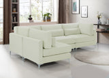 Julia Velvet / Engineered Wood / Metal / Foam Contemporary Cream Velvet Modular Sectional (4 Boxes) - 108.5" W x 71" D x 33" H